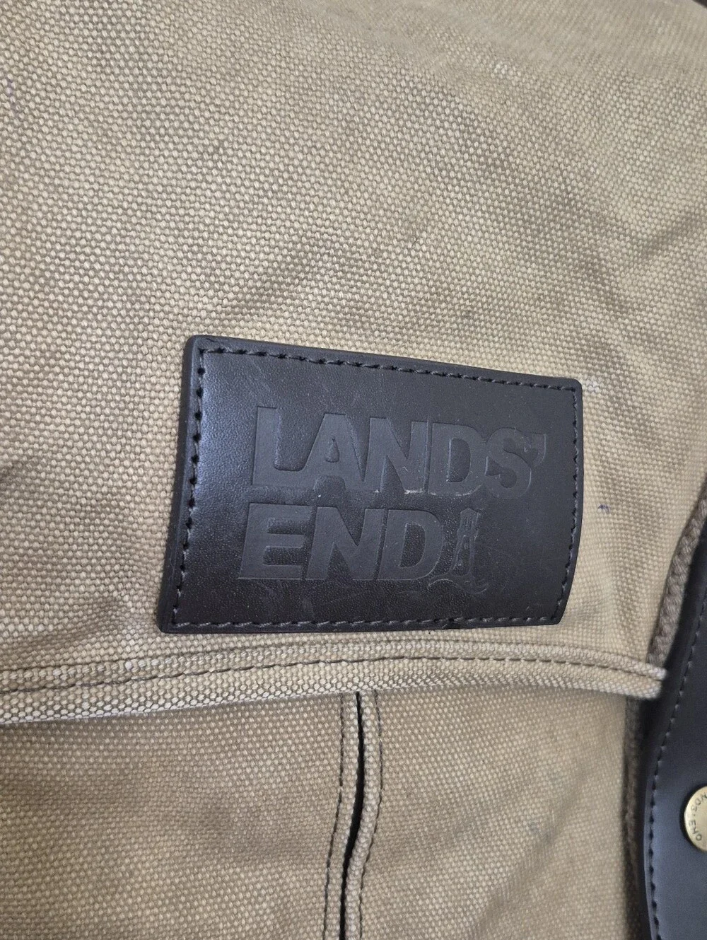 Lands end cotton canvas heavy duty messenger bag